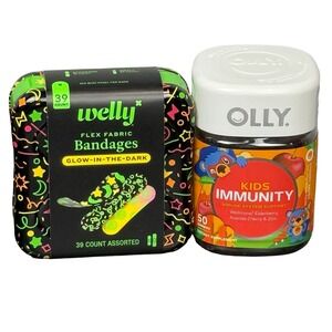 WELLY Glow-In-The-Dark Flex Fabric Bandages OLLY Kids Immunity Gummies‎